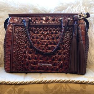 Brahmin Limited Edition Pecan Croc Leather Bag
